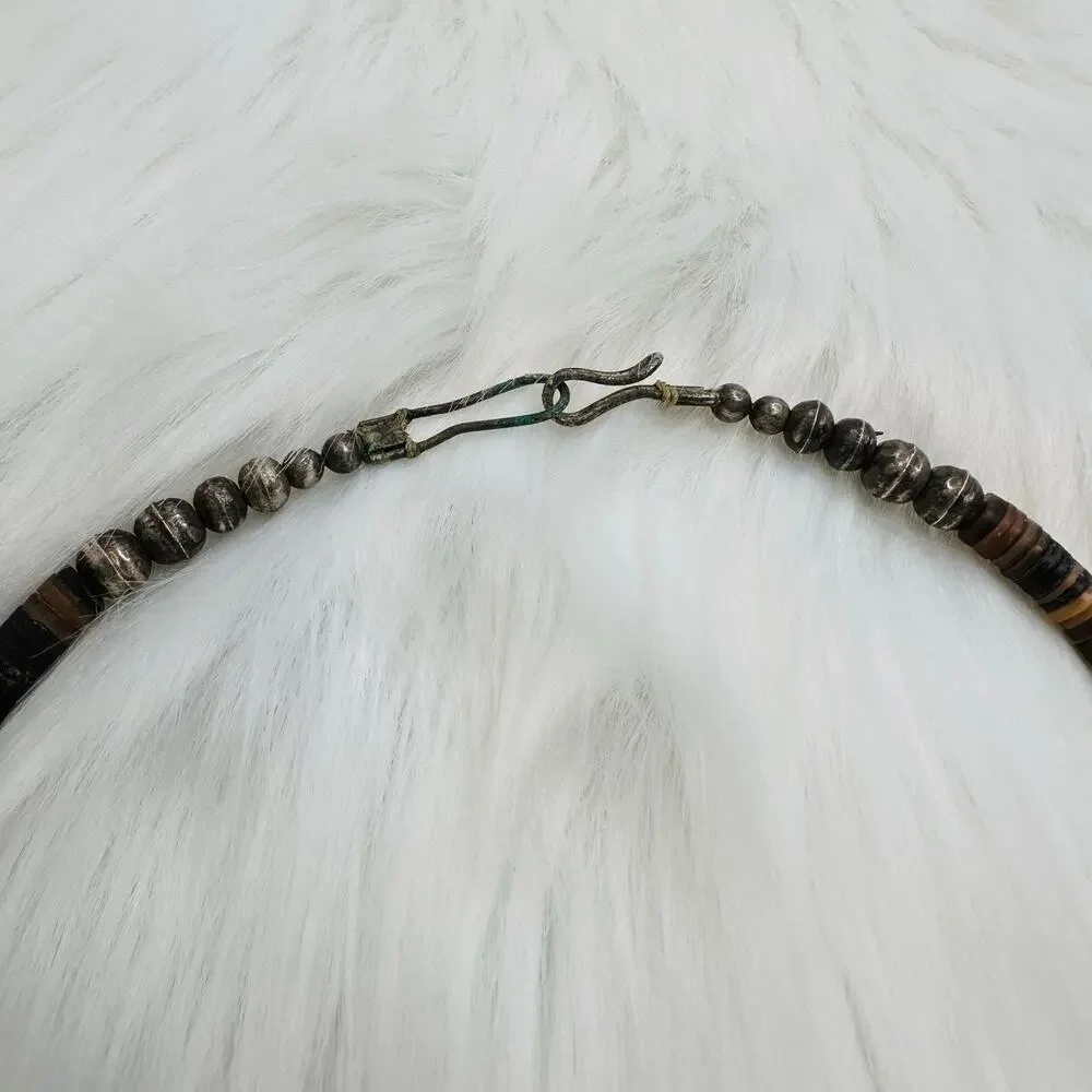 Men’s Faux Turquoise and Genuine Shell Beaded Necklace